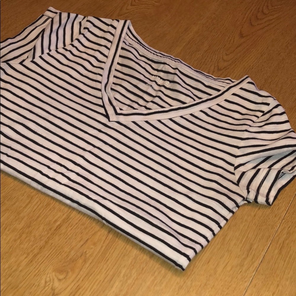 Striped V-neck